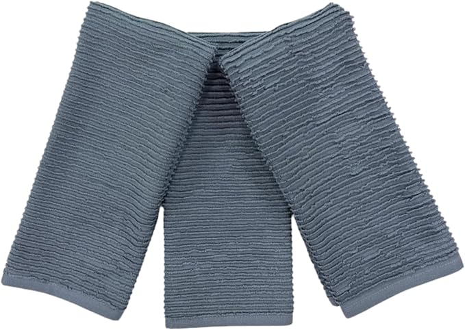 Serafina Home Slate Blue Gray Grey Kitchen Hand Dish Towels: Oversized 28" x 18"