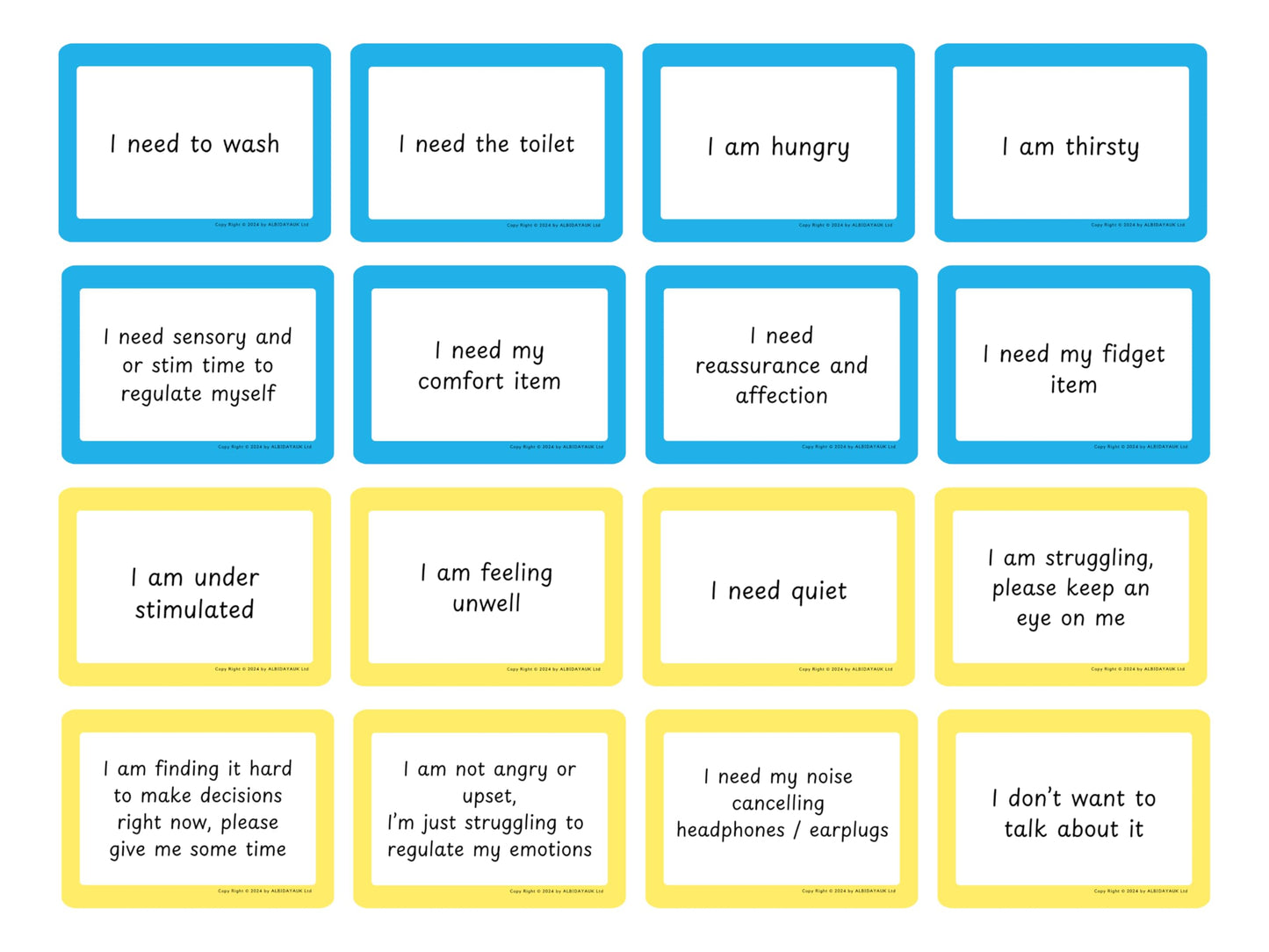 Plastic Communication Cards for ADHD and Autism, Special Needs Communication Aid for Non Verbal Adults and Children, Speech Delay Flash Cards