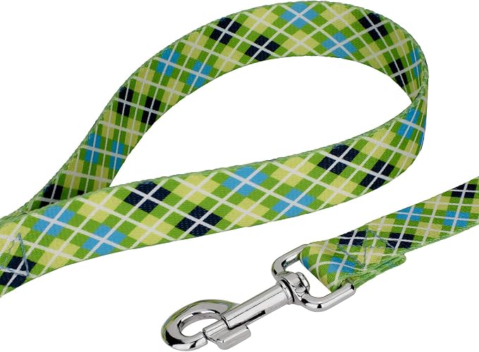 Country Brook Petz - Margarita Argyle Everyday Collar and Leash - Plaid and Argyle Collection Featuring Charming Designs (1/2 Inch, Extra Small)
