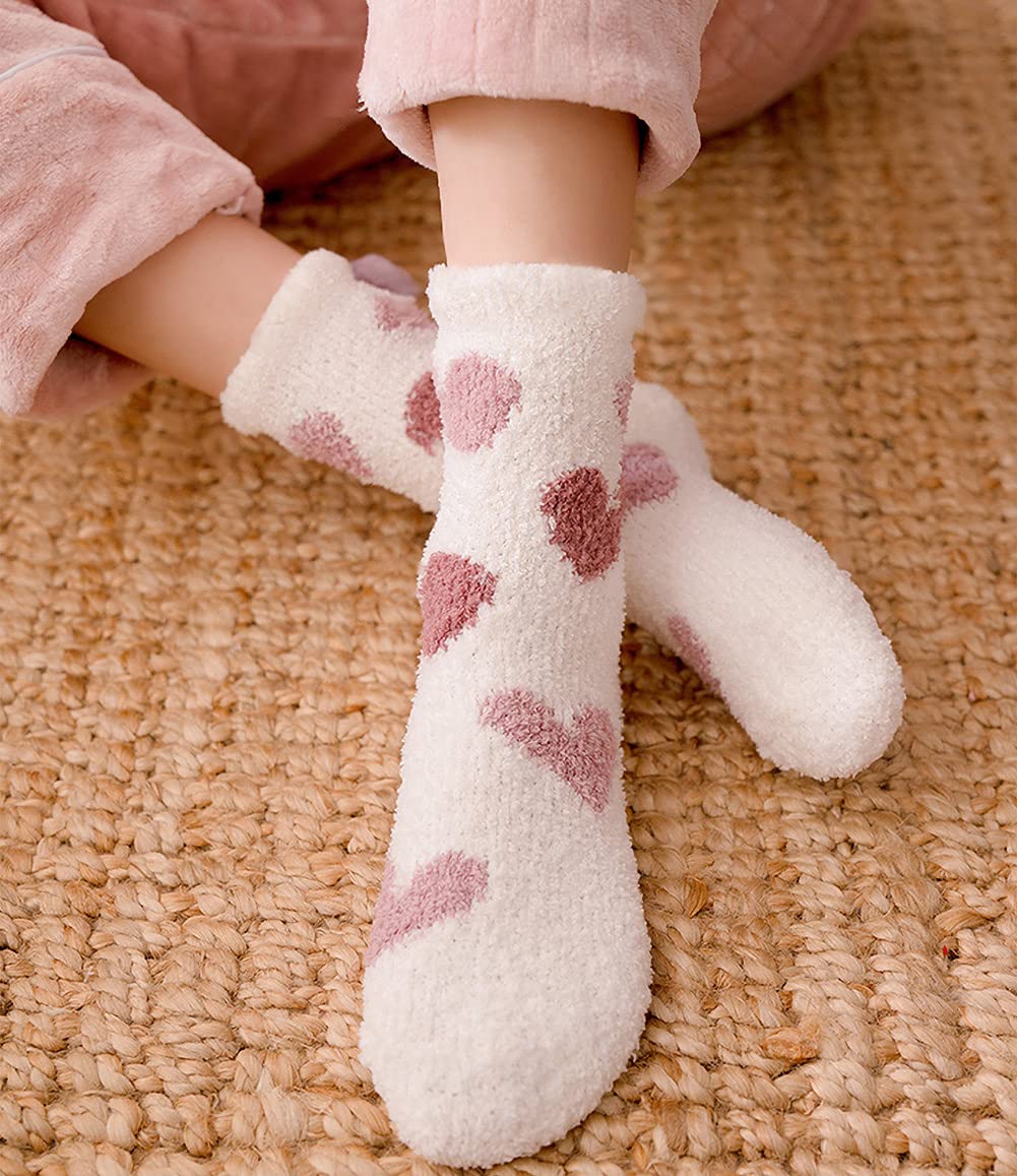 Horuru Fuzzy Socks for Women Fluffy Cozy Slipper Socks Fall Halloween Christmas Gifts Pumpkin Slippers