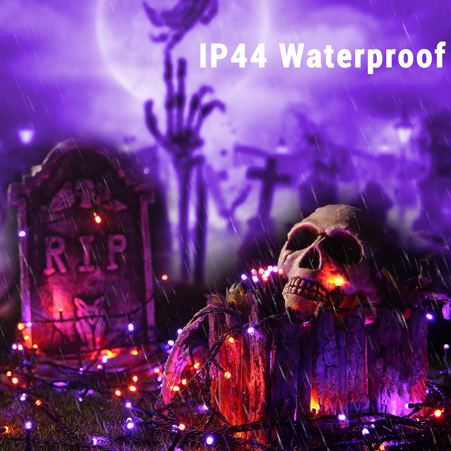 Brizled Halloween Lights, 262.46FT 800 LED Halloween Lights, Mini Purple Light 8 Modes Waterproof, Plug in Orange LED String Light for Outdoor Indoor Thanksgiving Party Decor (Orange & Purple)