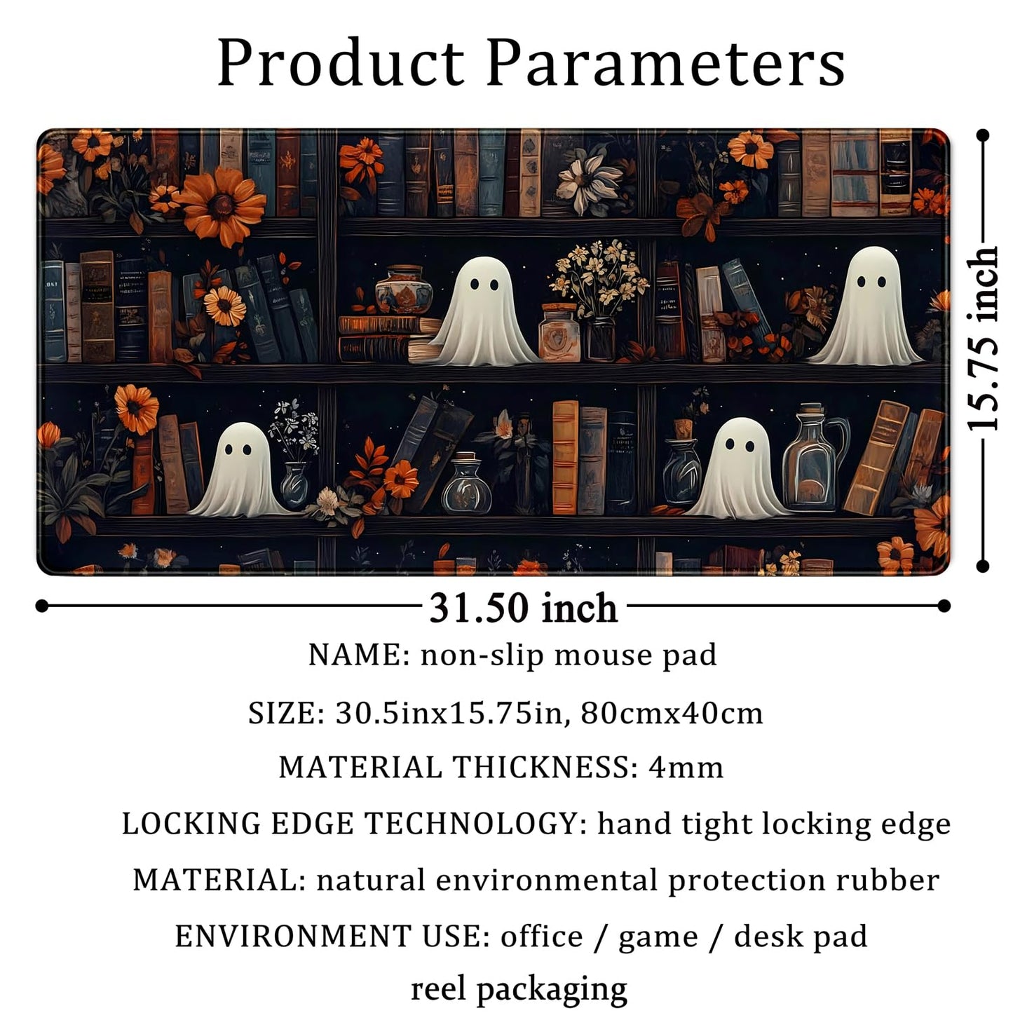 LuckyCow Cute Vintage Gothic Desk Mat Kawaii Dark Academia Desk Pad Medieval Large Flower XXL Mousepad Extended Laptop Computer Keyboard Mat with Stitched Edges Anti-Slip Funny Deskpad 31.5x15.8 in