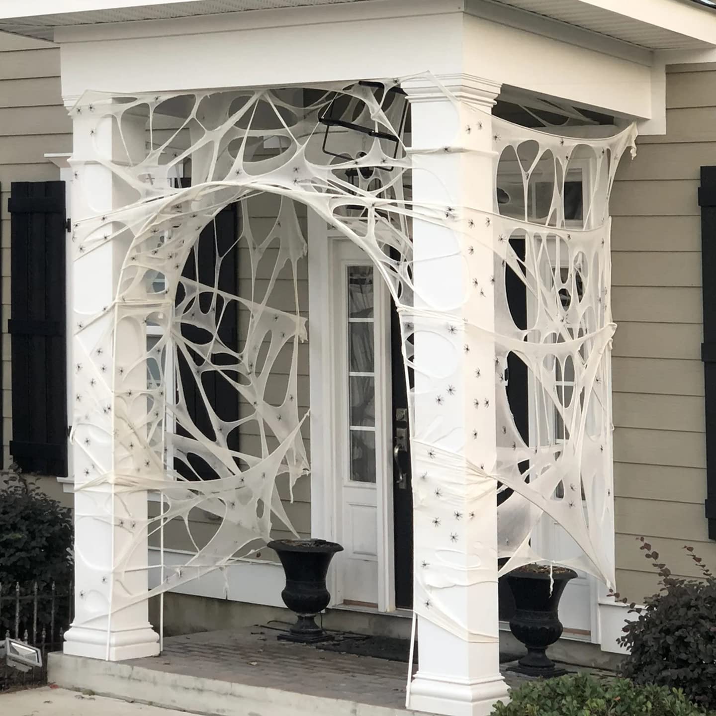 DAZONGE Spider Webs Halloween Decorations, Stretchy Halloween Beef Netting Spider Web, Spooky Spider Web Decorations for Haunted House