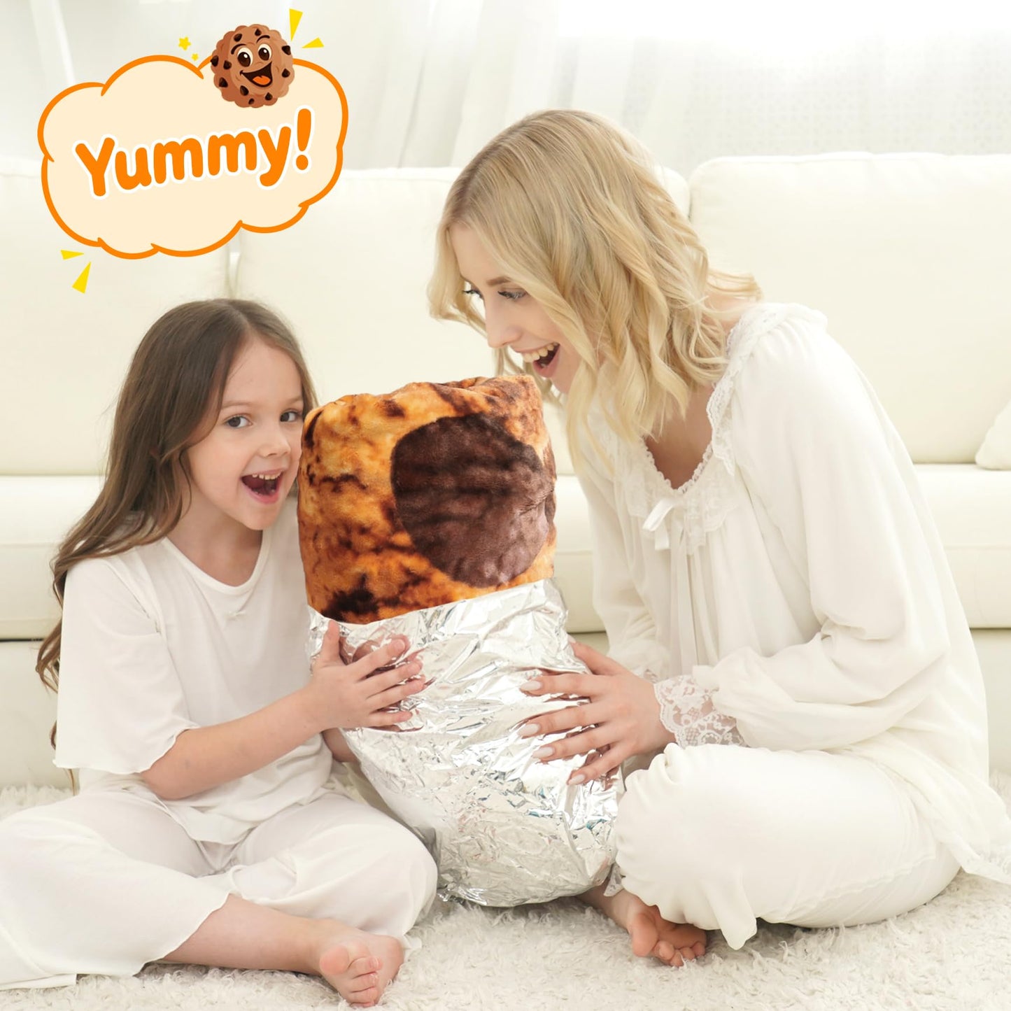 CASOFU Cookies Blanket, White Elephant Gift for Adults Teens Kids Men Women, 285 GSM Soft and Comfortable Flannel Realistic Food Blanket Funny Birthday Gag Gifts for Boys and Girls(Caramel, 47 inches)