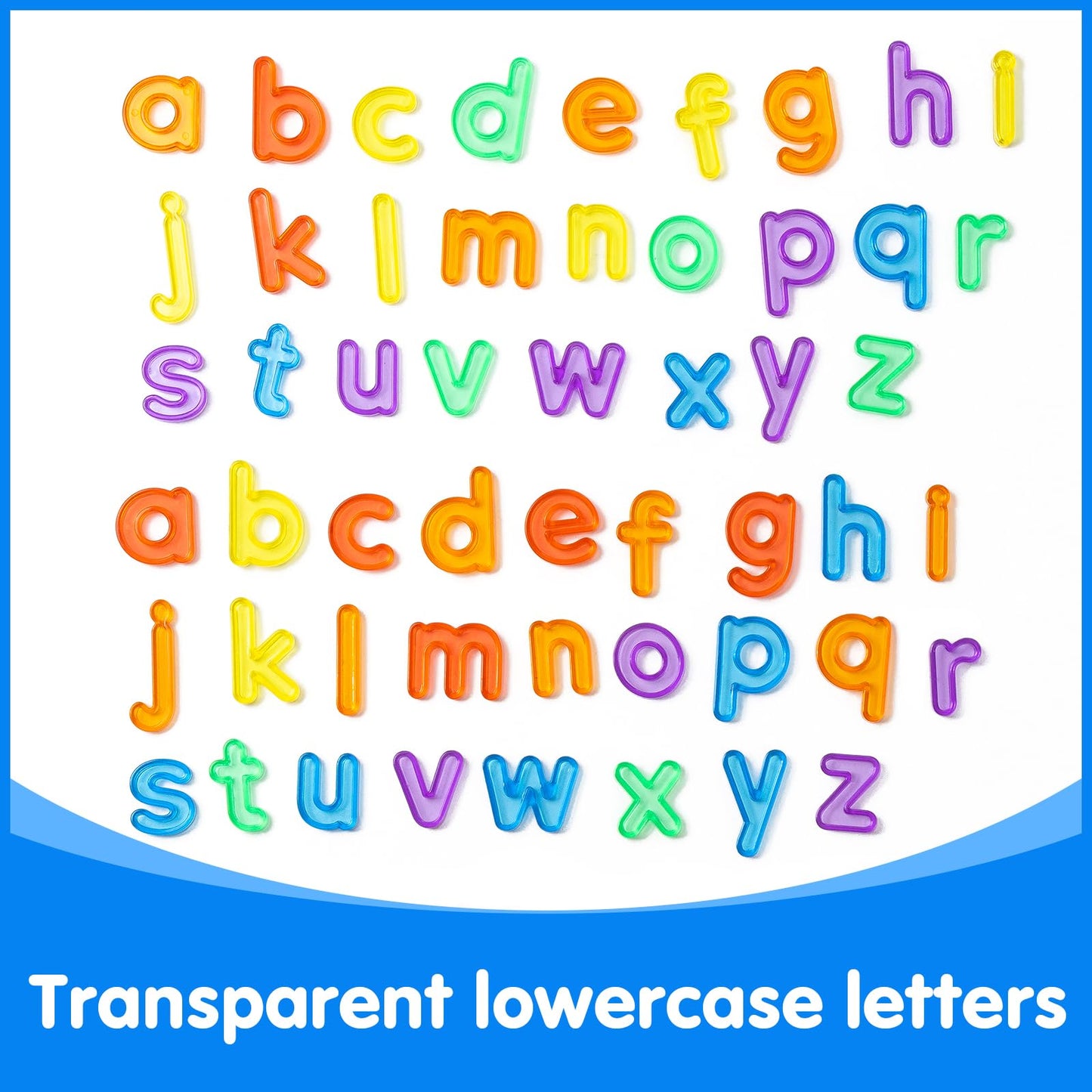 Odoorgames Number Block - Set of 100-78 Pcs Translucent Lowercase Letters - Educational Math Cubes for Kids Ages 4-8 - Counting Blocks for Math