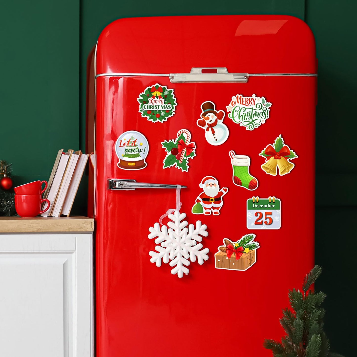 Funtery 30 Pcs Holiday Magnets Christmas Thanksgiving Pumpkin Refrigerator Magnets Set for Festival Locker Whiteboard Dishwasher Magnetic Kitchen Decorations Accessories for Home Classroom Office