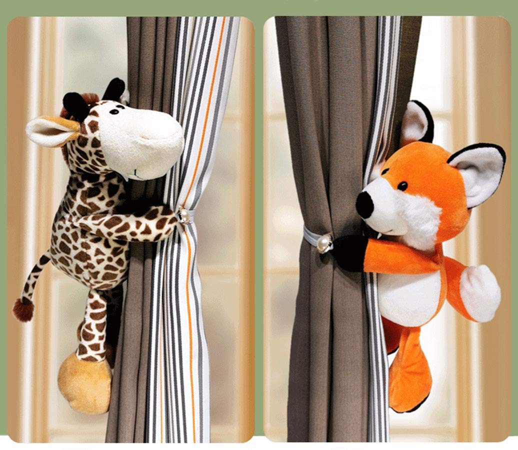Cciphy 1 Pair Cute Curtain Tieback Animal Tieback Buckle Hook Fastener Cartoon Lion Window Curtain Hook Curtain Holdbacks for Living Room Bedroom Curtain Mosquito Net (Lion)