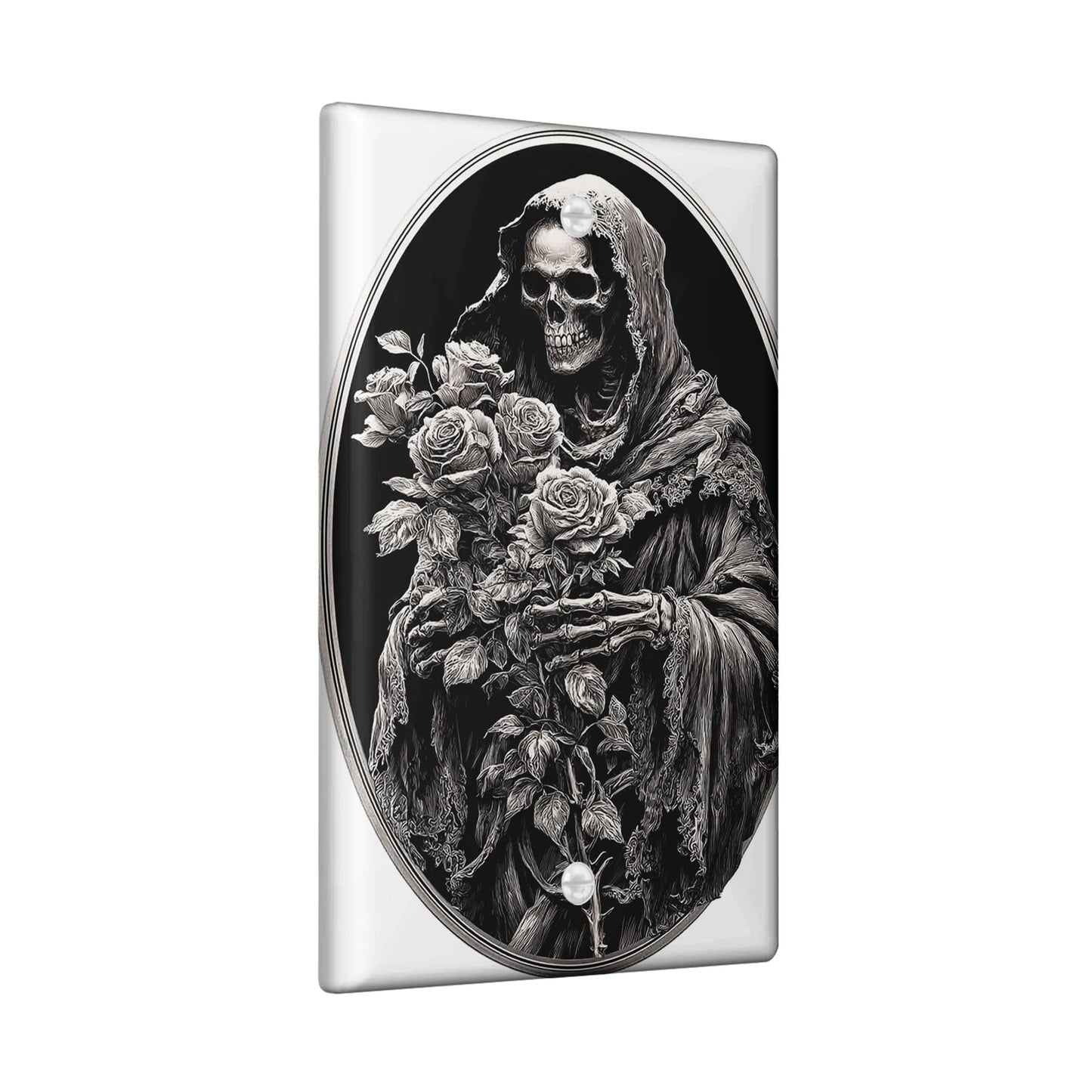 Creepy Floral Light Switch Cover Plates/Outlet Covers, Roses for Halloween Decor, Thermoplastic Wall Plates, Standard Size Blank Cover Plate