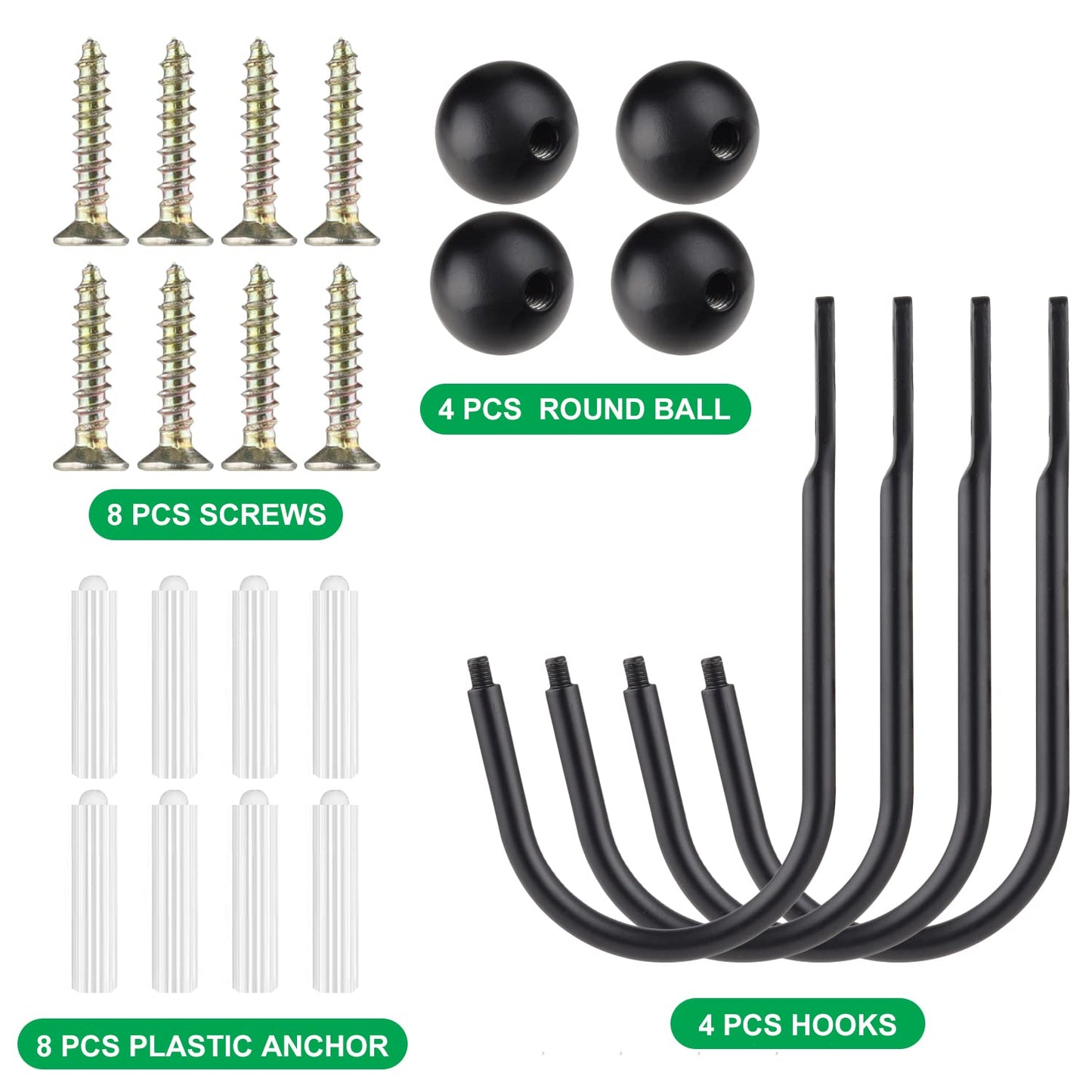 Curtain Holdbacks, 4pcs Curtains Holder Wall Mounted Drapery Tiebacks Retro Window Hook for Home Decor, Matte Black
