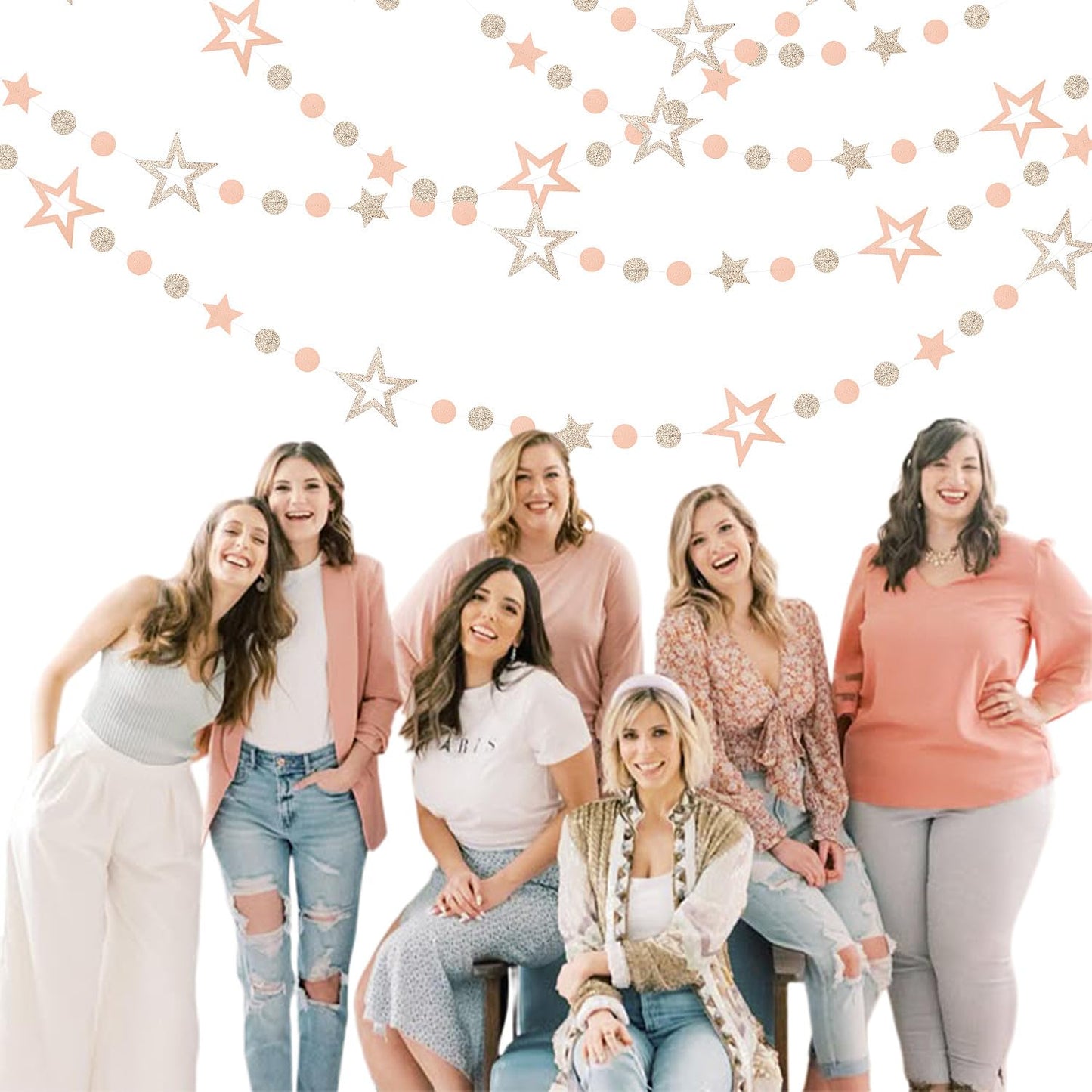 Rose-Gold Peach Star Party-Decoration Garland Lasting Surprise