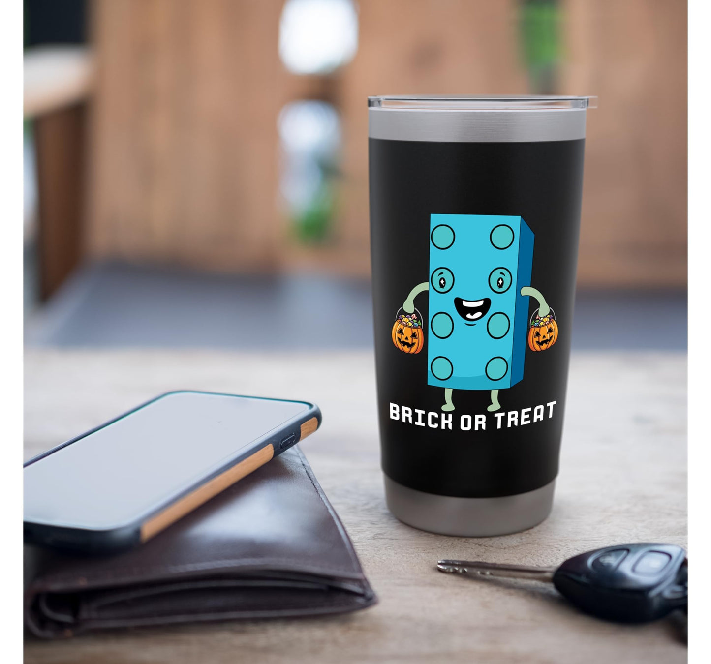 Brick Or Treat Brick Master Builder Block Funny Halloween Stainless Steel Insulated Tumbler