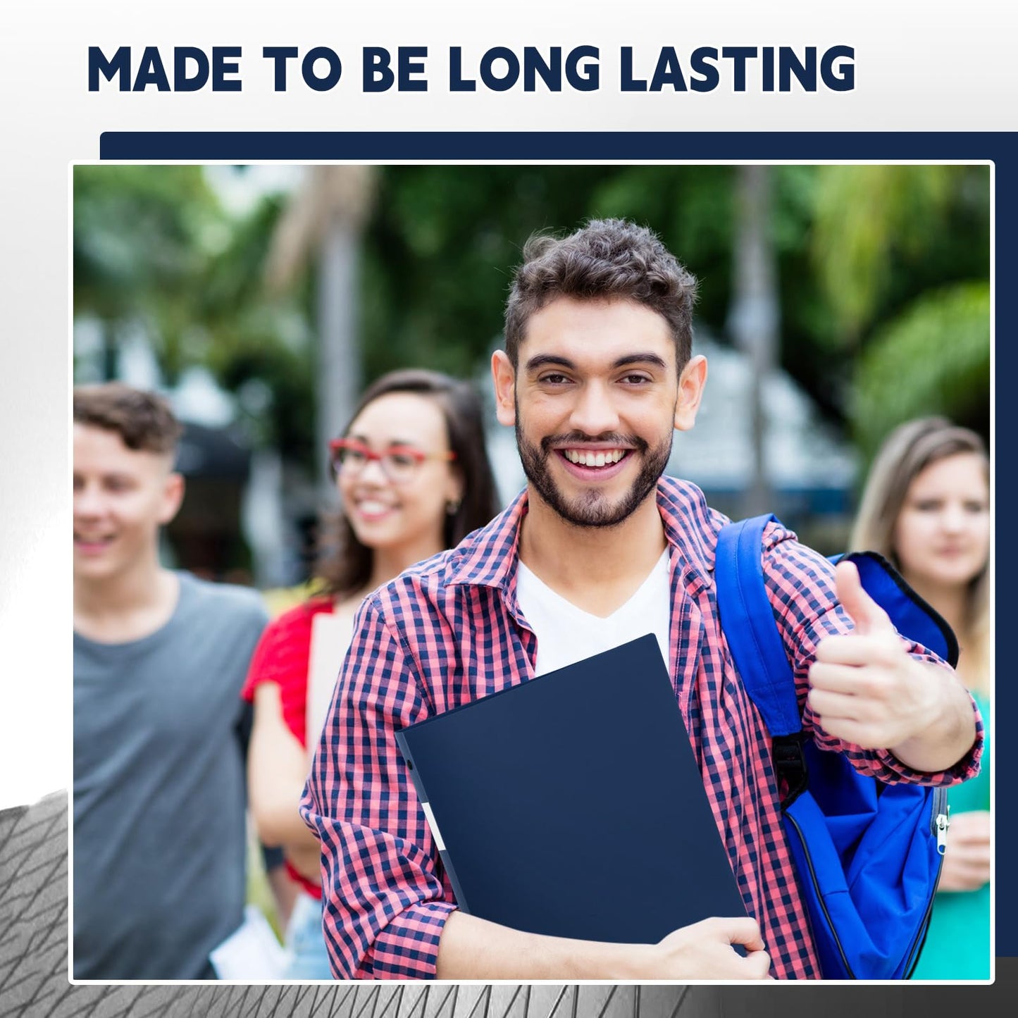 Henoyso 24 Pcs Navy Blue 1.5" 3 Ring Plastic Binder Bulk, 1 1/2 Inch Soft Flexible Binders Round Rings, Fits Letter Size 8.5'' x 11'' Paper, Holds 350 Sheets, for School Office (1.5 Inch)