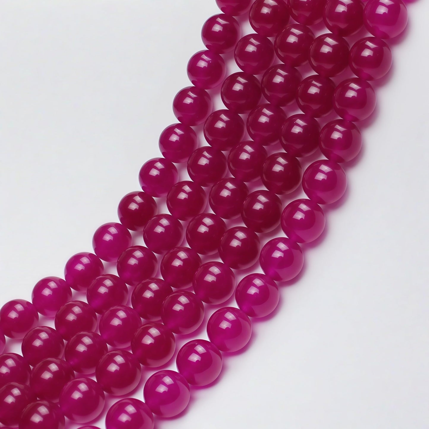 MJDCB Natural Rose Red Jade Round Loose Beads for Jewelry Making DIY Bracelet Necklac (8mm)