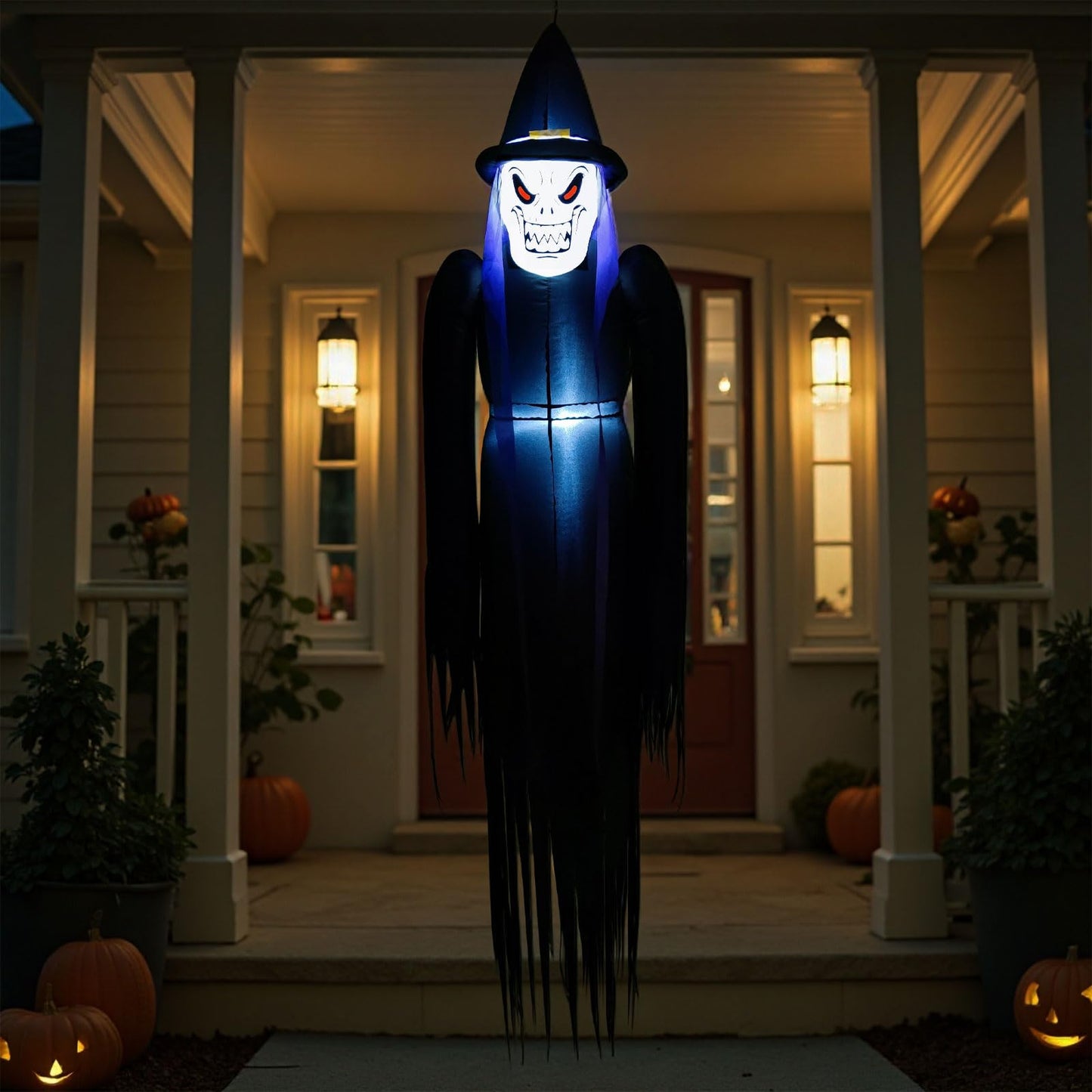 SRKLH 6FT Halloween Inflatables Hanging Ghost Outdoor Decorations Blow Up Yard Decor with Built-in LEDs for Tree Window Porch Lawn Party Decor