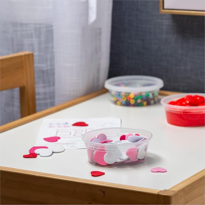 Stack Man 8 oz Deli Containers with Lids (48 Sets) – Clear Plastic Food Storage Containers, Airtight Leak-Resistant Seal, BPA-Free, Microwave & Freezer Safe, Sauce Snack Portion Takeout To-Go