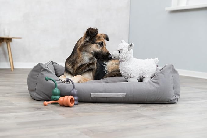 TRIXIE Be Eco Eyleen The Alpaca Plush Dog Toy for All Dogs, 10" Fun and Cuddly Squeaky Dog Toy, 96% Recycle Material