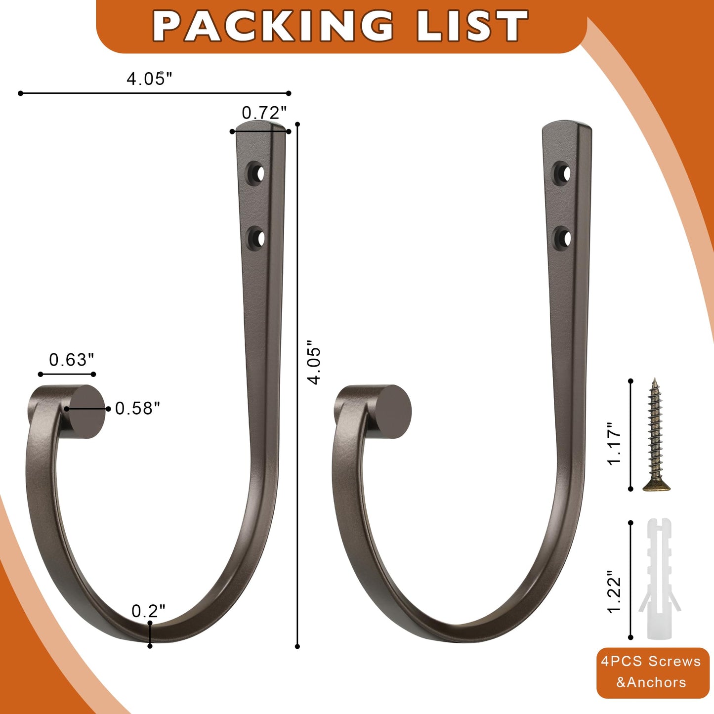 Mayrhyme Curtain Holdbacks 2Pcs,Dark Bronze Barrel Zinc Alloy Curtain Tiebacks,Wall Mounted Curtain Holders for Drapes.