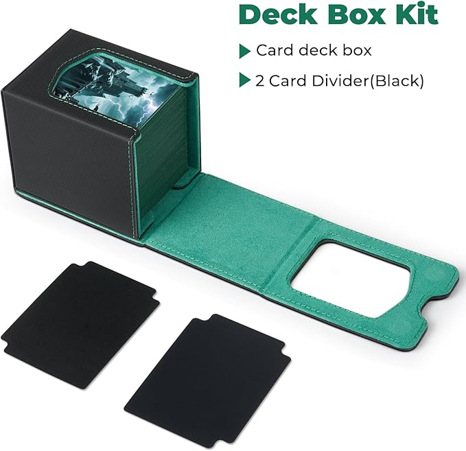 Fabmaker Deck Box Compatible with MTG Commander, (patent Pending) Magnetic Trading Card Storage Box with Comman-der, Fits 100 Double-Sleeved Cards, Card Box Compatible with Magic the Gathering