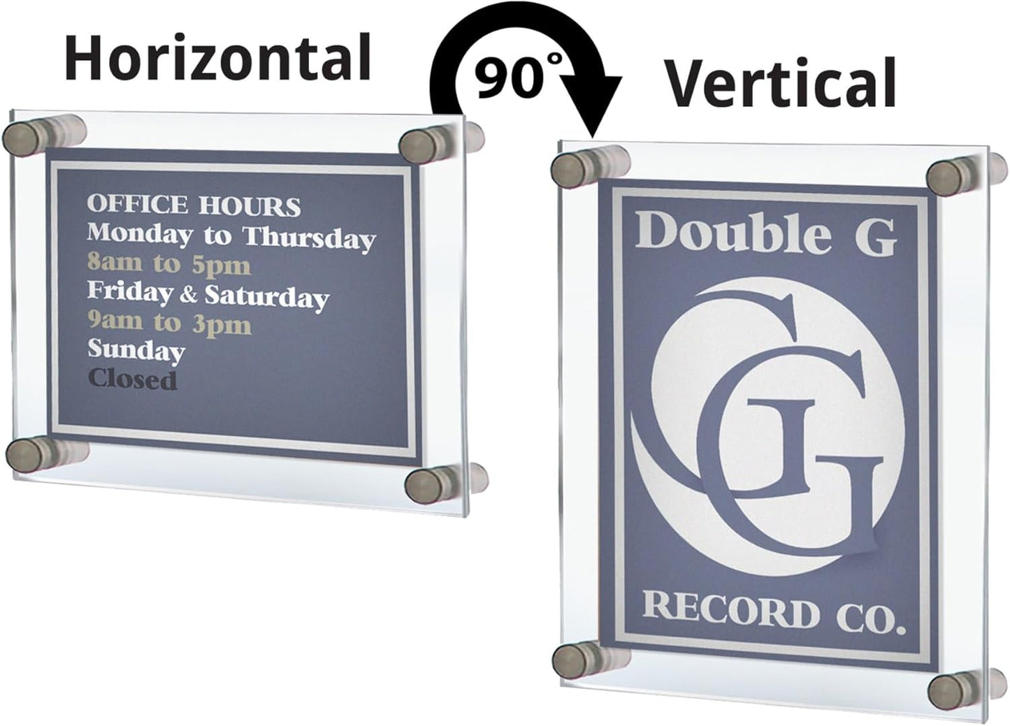 Azar Displays 105506 Standoff Sign Holder, 8.5" W x 14" H,Clear