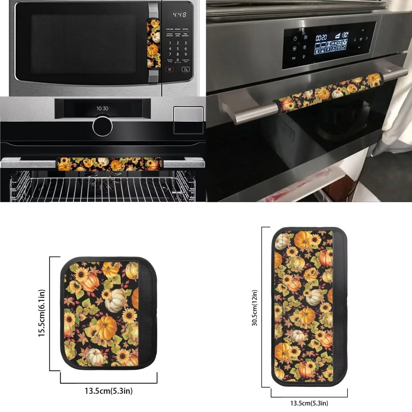 Mintulipy Refrigerator Door Handle Covers Keep Appliance Clean for Fridge Microwave Stove Dishwasher Thanksgiving Pumpkin Fridge Handle Cover Set of 6