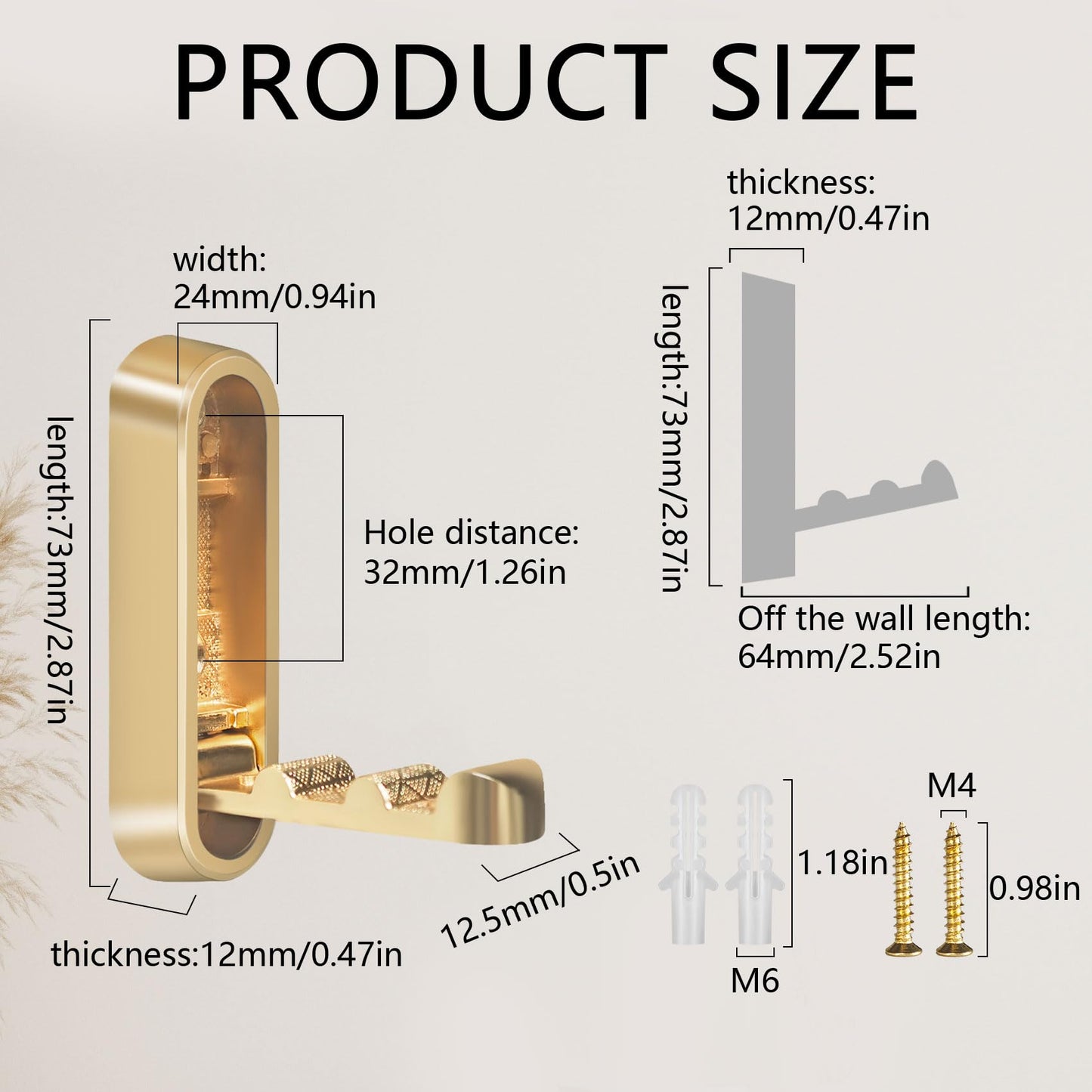 HNCSGJMY 4PCS Foldable Wall Hooks, Heavy Duty Zinc Alloy Flip-Down Coat Hooks with Screw Mount, Holds up to 44 Lbs, Space-Saving Folding Wall Hangers for Bathroom, Closet, Bedroom, Entryway (Gold)