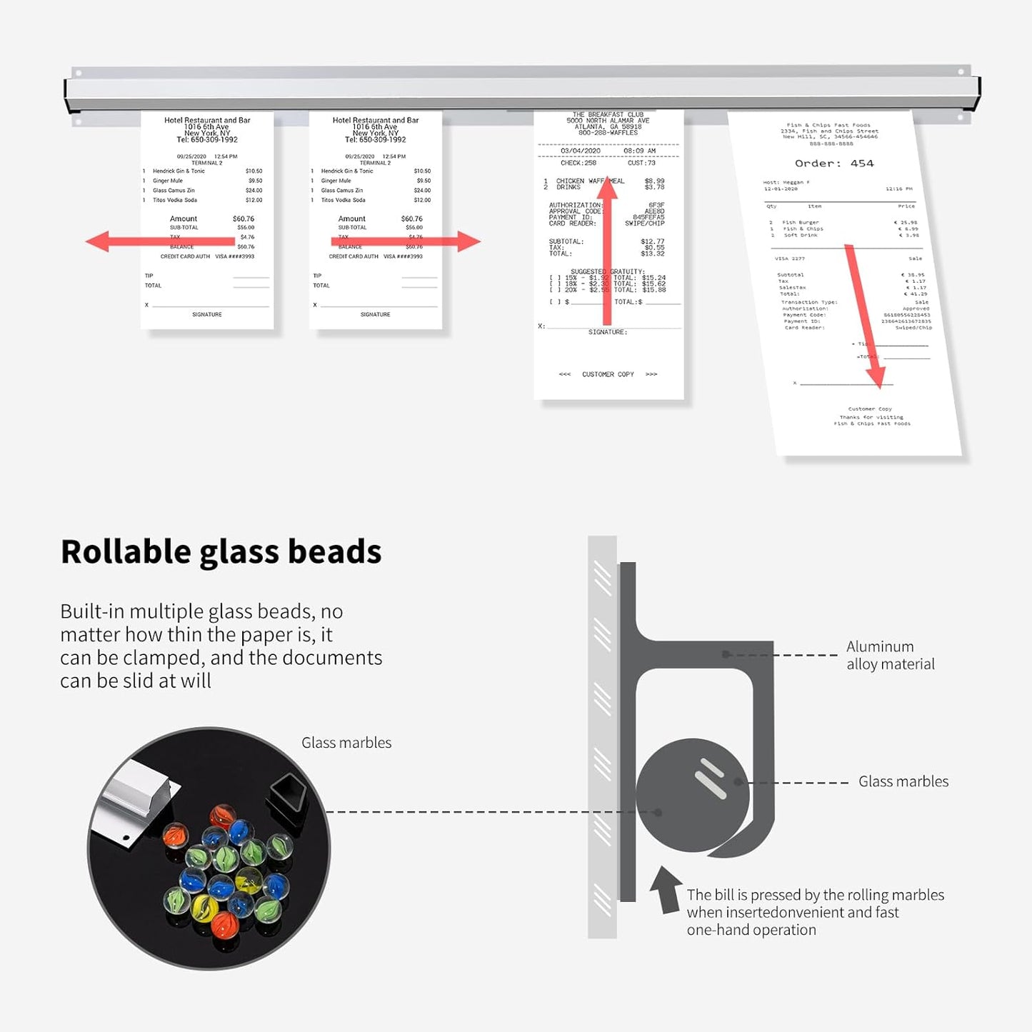 CjgyzTicket Holder for Restaurant, 28/32/36/48/60 inches, Restaurant Order Holder,Durable and Easy to use, Suitable for Commercial Kitchens, cafes, Fast-Food(28 Inch, 2 Pcs)