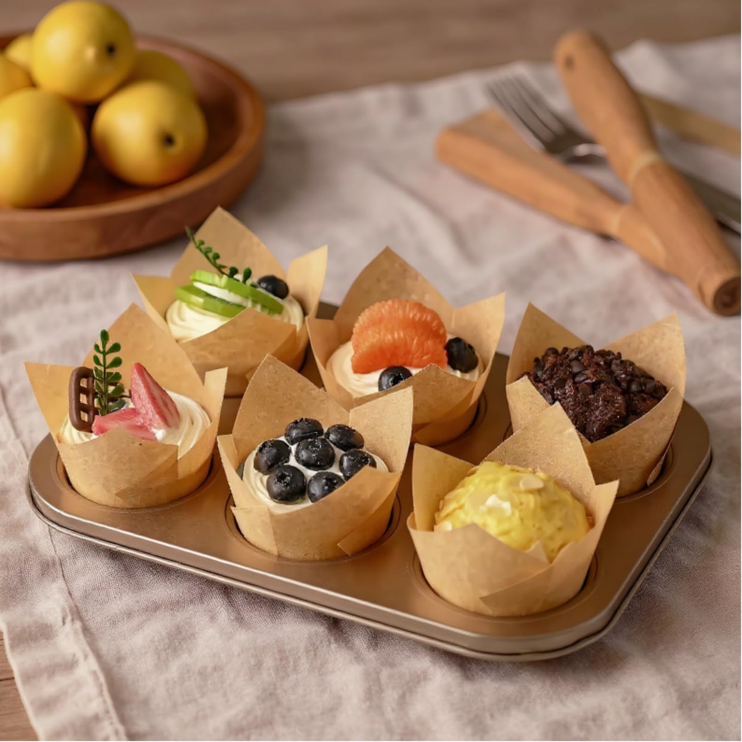 Lawei Set of 300 Tulip Cupcake Liner - Baking Paper Cups Muffin Liners Wrappers for Weddings, Birthdays, Baby Showers