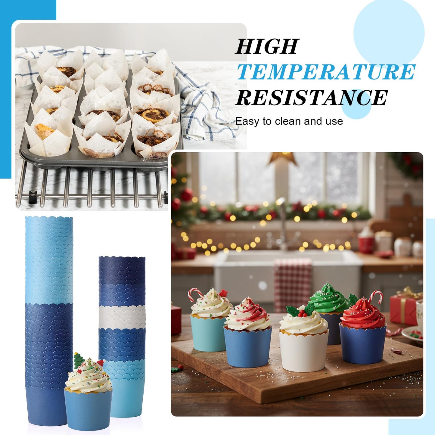 Havawish 250 Pcs Paper Baking Cups Cupcake Baking Cups 2.4 Inches Muffin Liners for Wedding Birthday Baby Shower Party Accessories