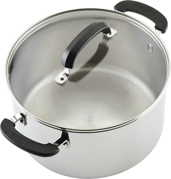 Farberware Brilliance Stainless Steel Cookware Set, 10 Piece Pots and Pans Set