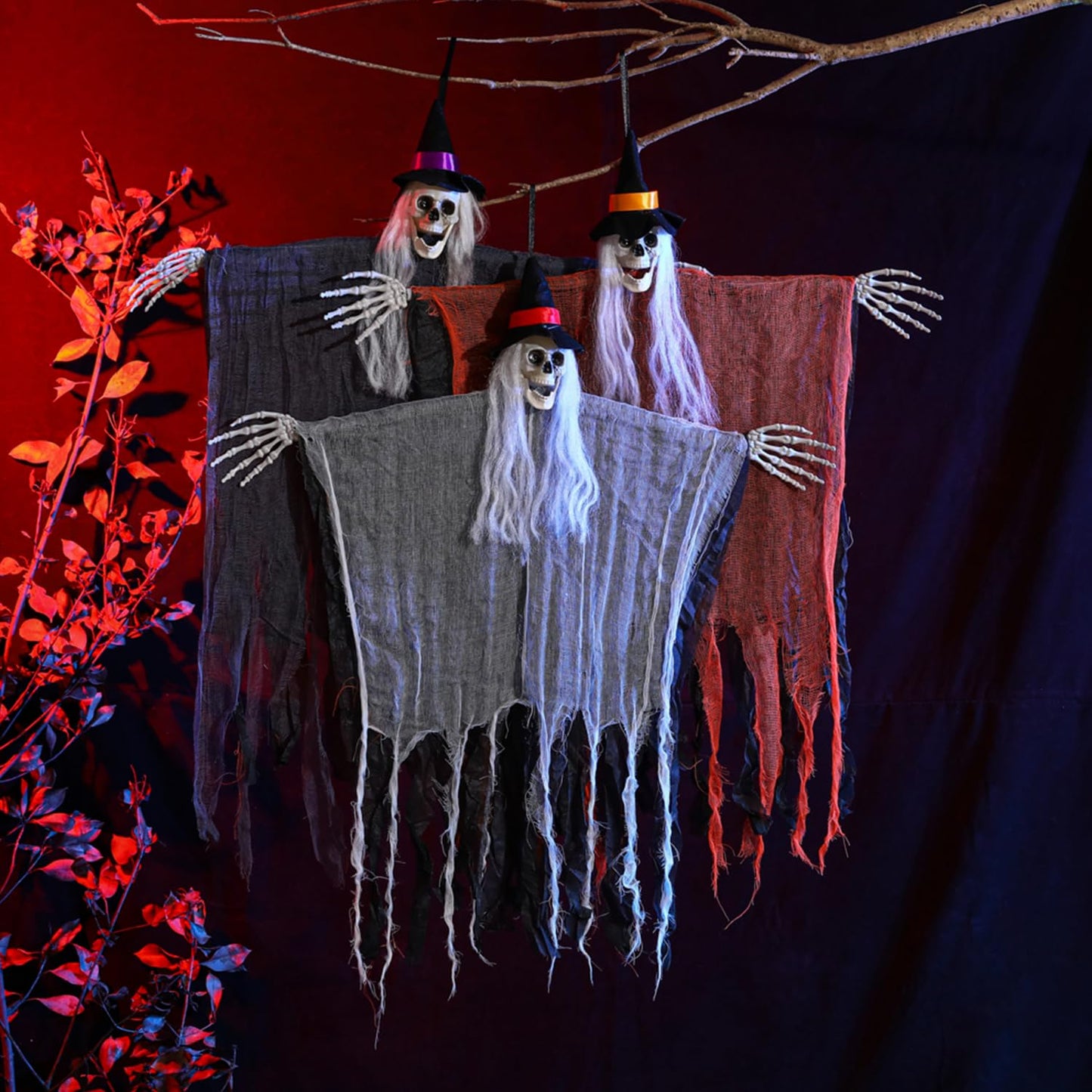 Great Value 3 Pack Hanging Halloween Skeleton Decorations Halloween Decorations Outdoor Zombies Scary Halloween Party Supplies Decor