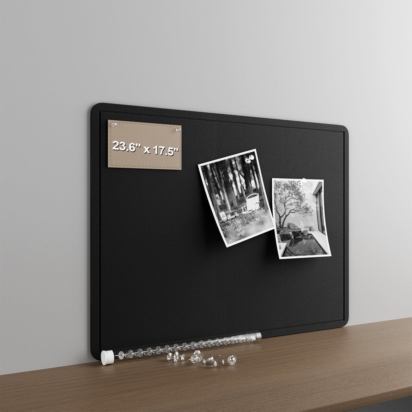 Felt Bulletin Board for Wall 24" x 18" Unfolded Size, Small Frameless Felt Pin Board, Soft Cork Board Alternative for Office, Home Planning, Notes, Photos & Wall Decor, Foldable Shipping, Easy Install
