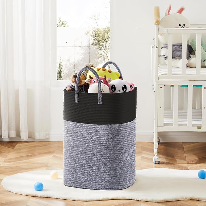 Artfeel Laundry Basket,Woven Cotton Rope Laundry Hamper,80L Versatile Storage for Dirty Clothes,Baby Toys,and Blankets in Bathroom, Nursery,and Living Room