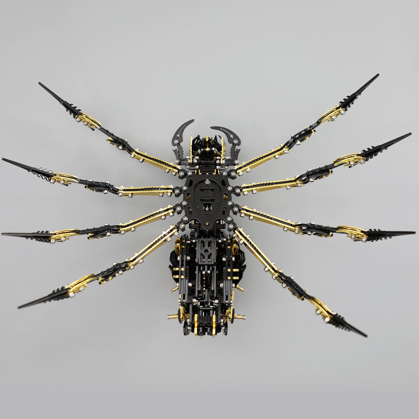 Fccgear 3D Metal Assembly Model Set Mechanical Spider Model Kit for Adults, 800pcs Brain Teaser STEM Kit for Kids, DIY Hobbies for Men Women - Creative DIY Gift for Adults & Teens (Black Gold)