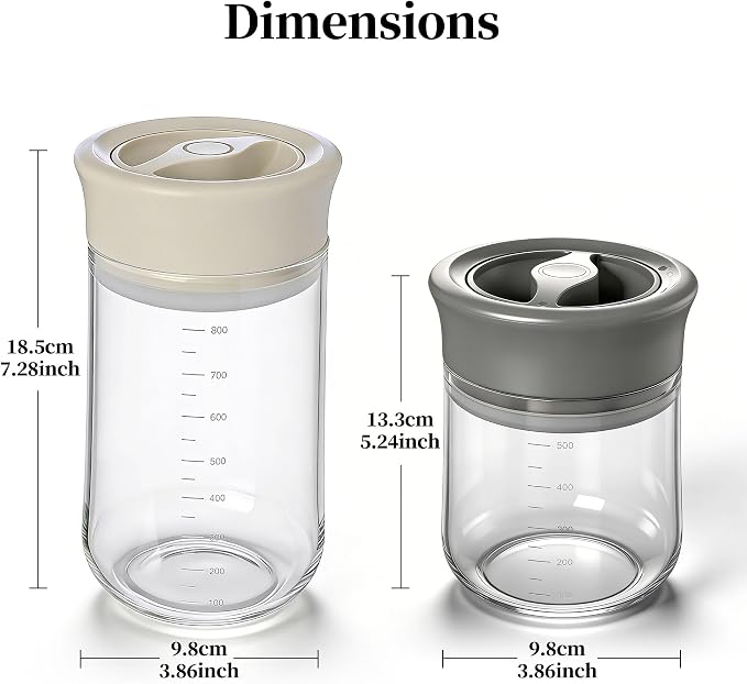 Glass Overnight Oats Containers with Lids - 2 Pack Airtight Food Storage Containers with Twist Lock, Coffee Canister, Leakproof Canning jars Wide Mouth for Chia Pudding & Yogurt, Tea