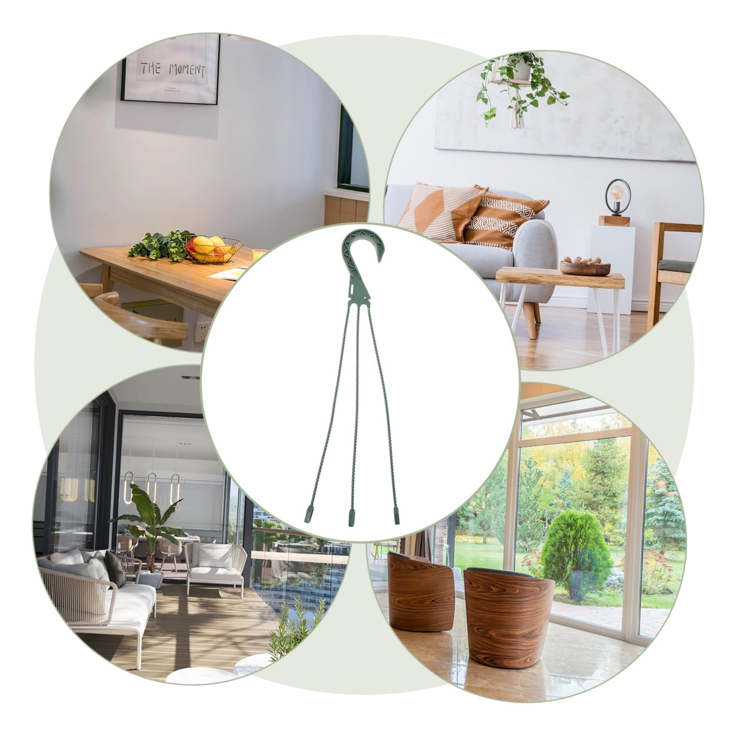 Mikikit 5pcs Hanging Flower Pot Hooks Lightweight Planter Hanger for Garden Home Use for Shelves Balconies and Terraces Versatile Plant Holder for Indoor and Outdoor Decor