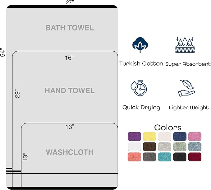 Hawmam Linen White 6 Piece Bath Towels Set