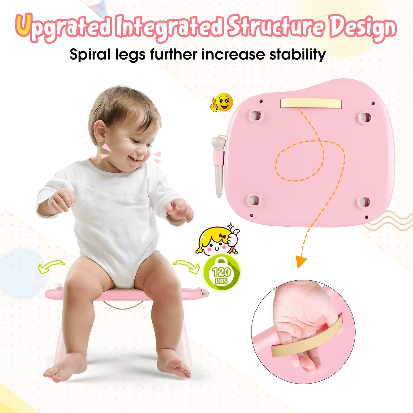 Smasiagon Magnetic Drawing Board for Kids, Toddler Toys for 1-2 Year Old Girl, Portable Doodle Board Pad Learning and Educational Toys for Ages 1 2 3 Year Old Baby Girl Birthday Gift(Pink)