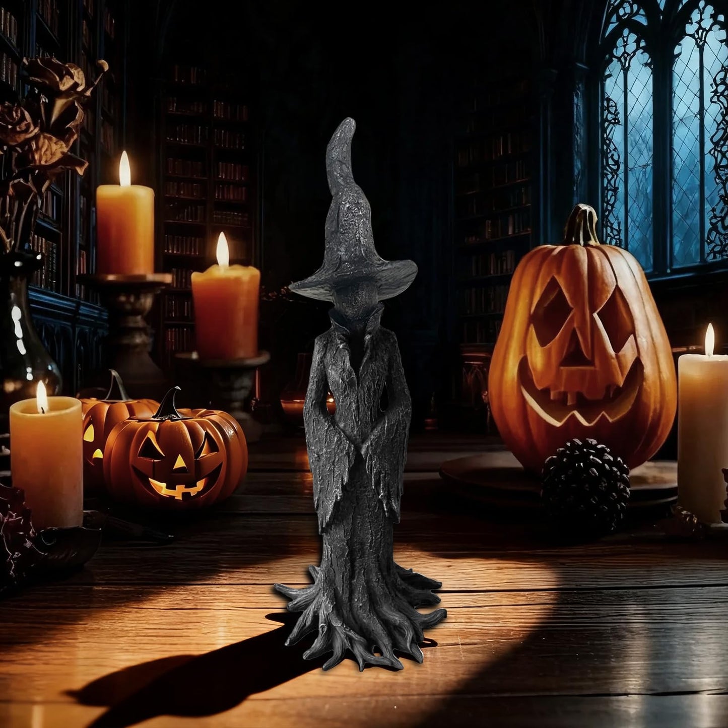 YDYRXBL Halloween Witch Statue - 7.28 Inch Hand-Painted Gothic Figurine, Resin Witch Figurine Dark Fantasy Figurines Halloweens Indoor Decorations