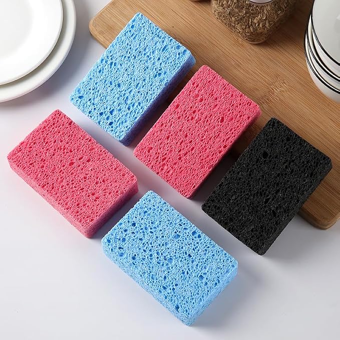 24 - Pack Non-Scratch Scrub Sponges - Sponges for Dishes and Washing Dishes, Cleaning Sponges for Kitchen Home and More(Blue)