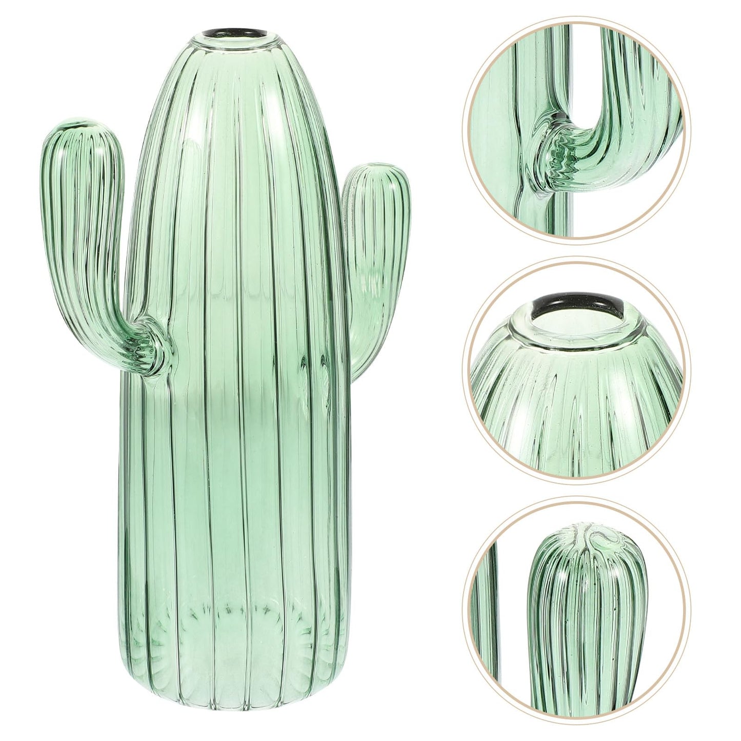 GALPADA Cactus Shaped Glass Hydroponic Vase Small Decorative Terrarium Plant Vase for Desktop Home Décor and Flower Arrangement