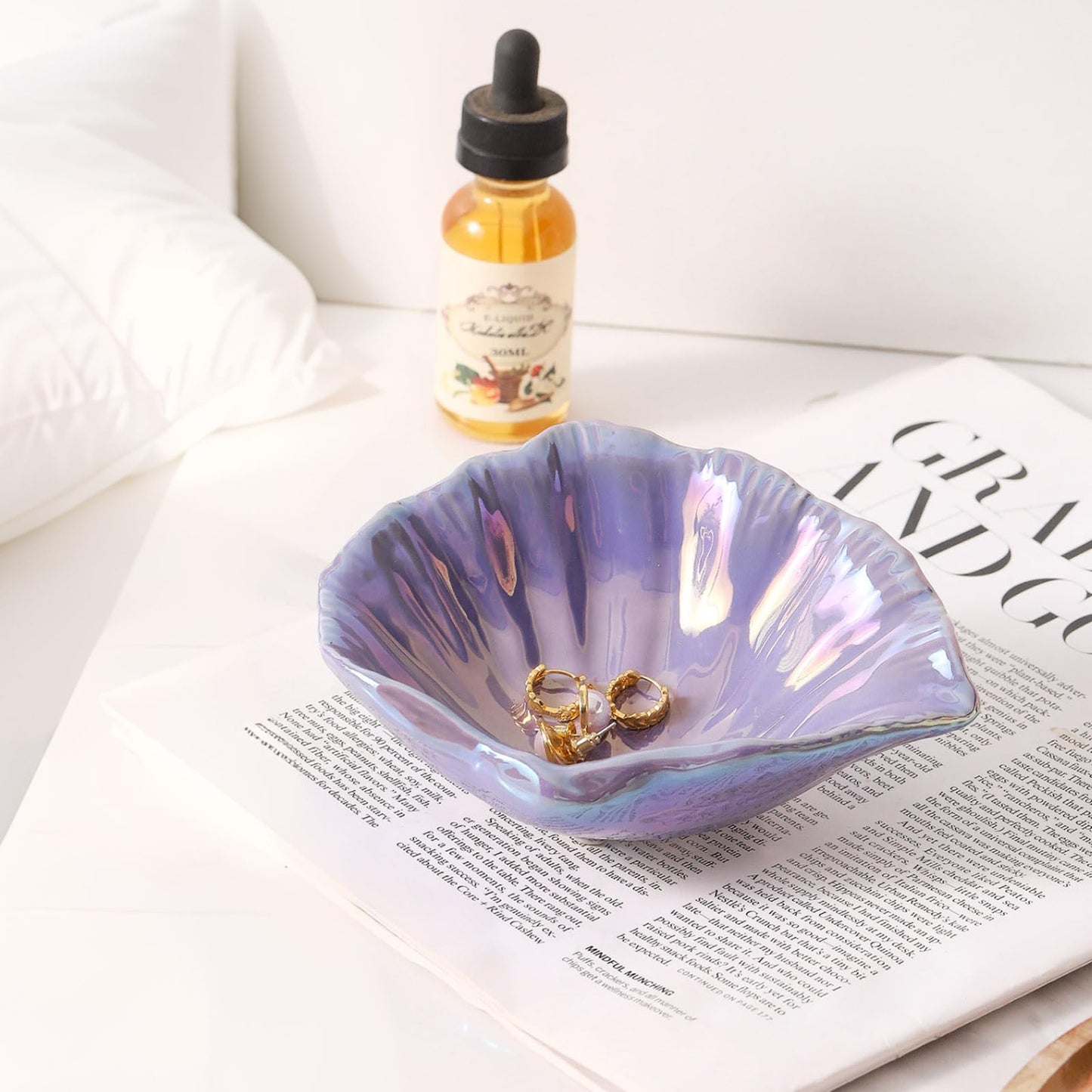 Misijuer Shell Jewelry Tray,5.75 Inches,Ceramic