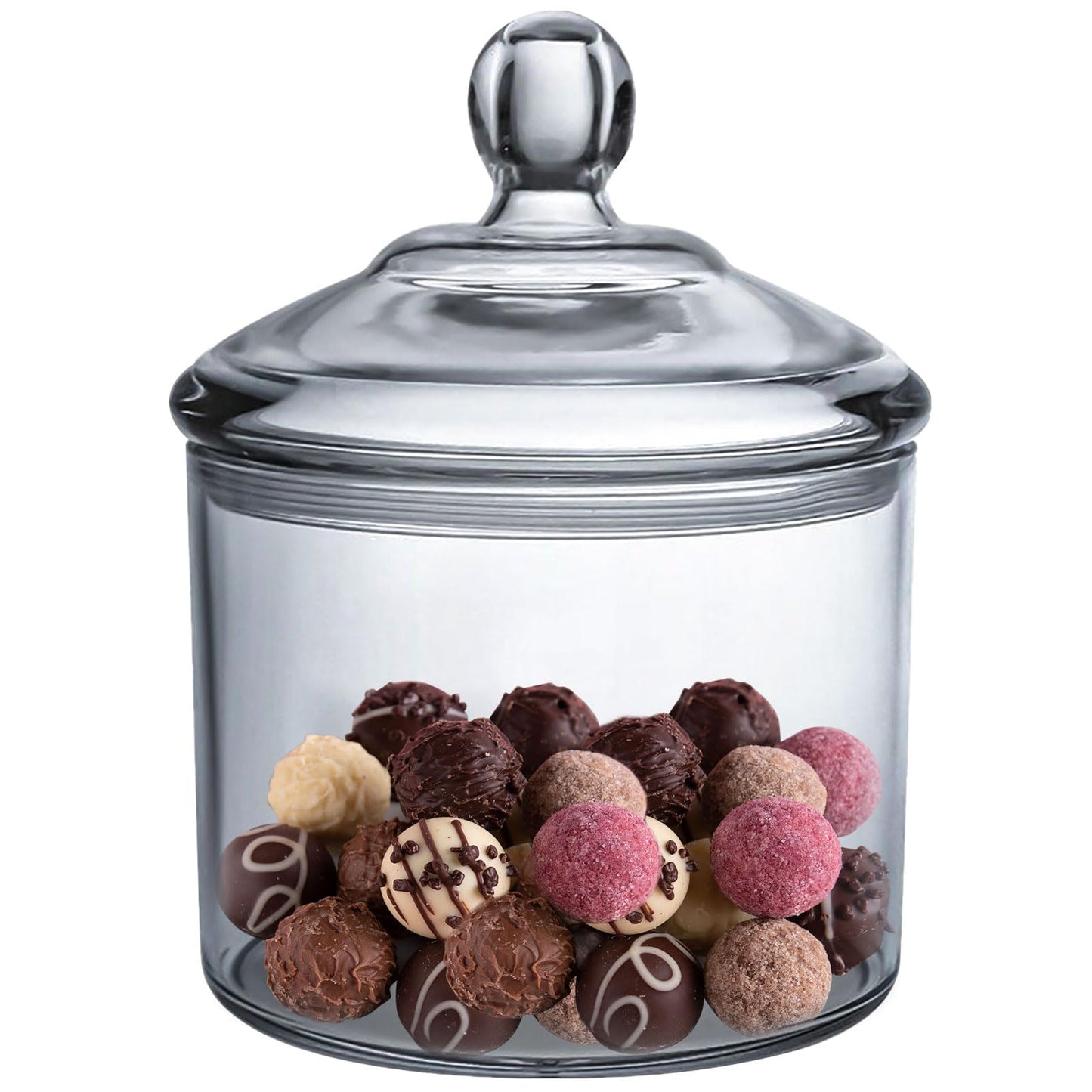Vinkoe Kitchen Cookie Jar, Candy Dish with Lid, Clear Acrylic Airtight Jar for Nuts, Cookies, Candy, Chocolate, 40 OZ