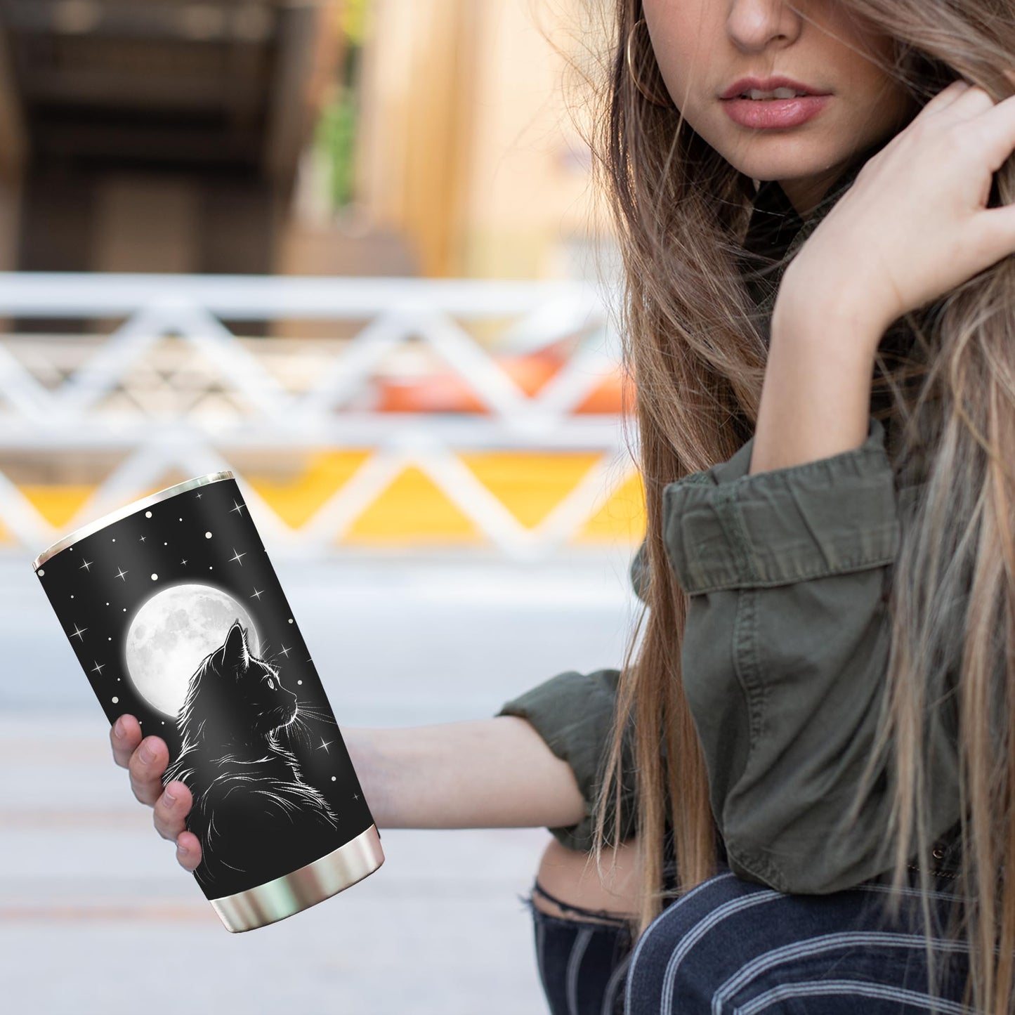 STARTER FLUID Black Cat Tumbler Cat Gifts For Women - Cats Christmas Witchy Gifts For Women - Cat Mug Goth, Halloween, Witchy Gift - Gothic Gift For Women Men Halloween, Witch, Goth Tumbler 20oz