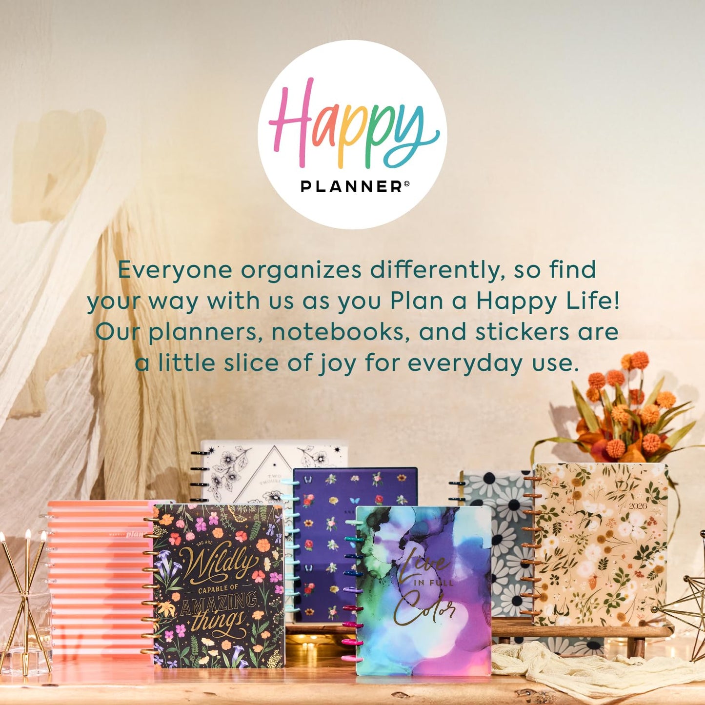 Happy Planner 15-Sheet Sticker Pack for Calendars, Journals, and Planners, Scrapbook Accessories, Classic Size, 407 Stickers Total, Everyday Seasonal