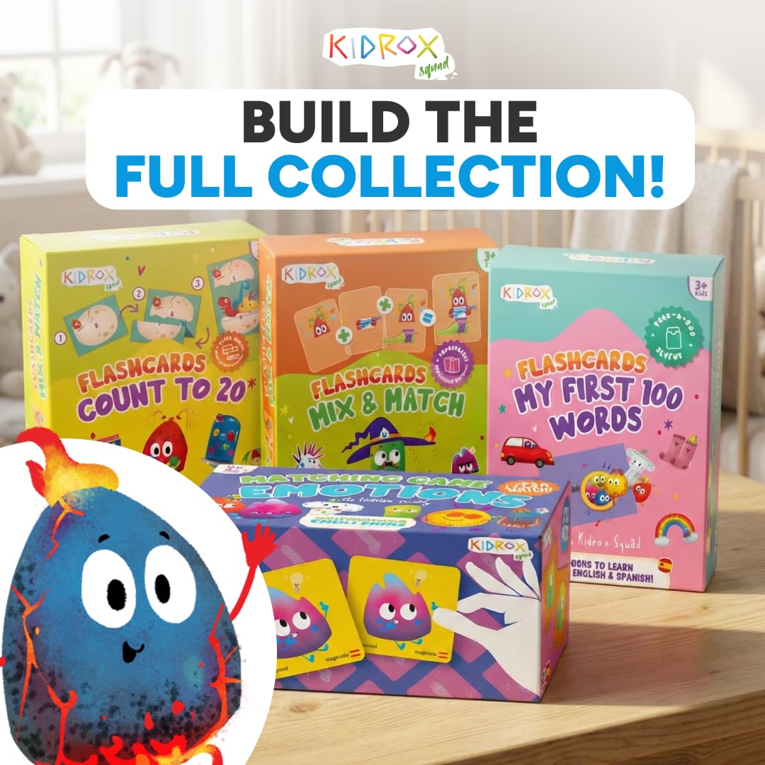 Kidrox Flashcards: Learn the 50 U.S. States – Pull-Tab Geography Game for Kids Ages 6+ | State Maps, Flags & Capitals | Includes U.S. Map Poster