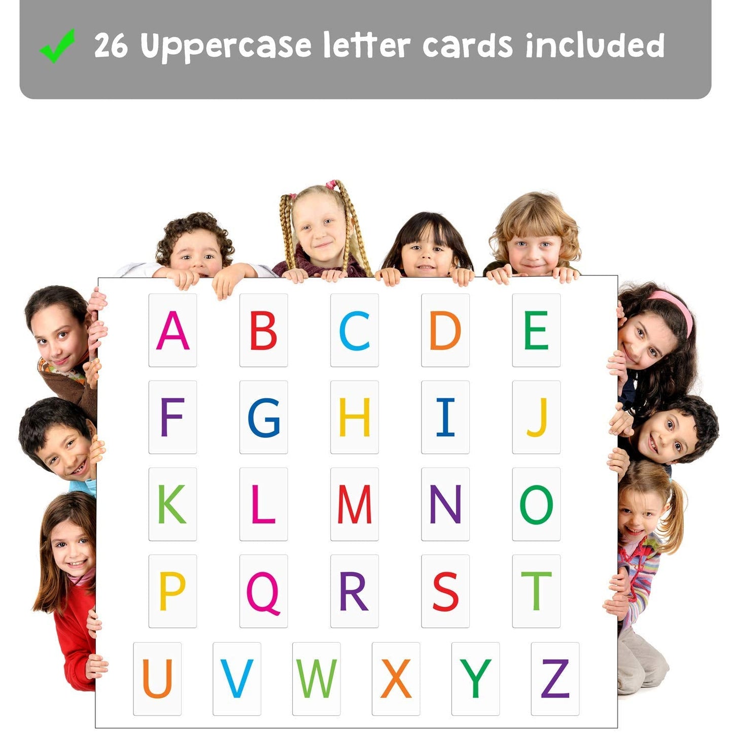 Attractivia Magnetic Big Alphabet ABC Flash Cards - 26 Sturdy Uppercase Large Letters - for Classroom Teachers, Homeschool, ESL, Toddlers 2-4 Years, Kids and Adults
