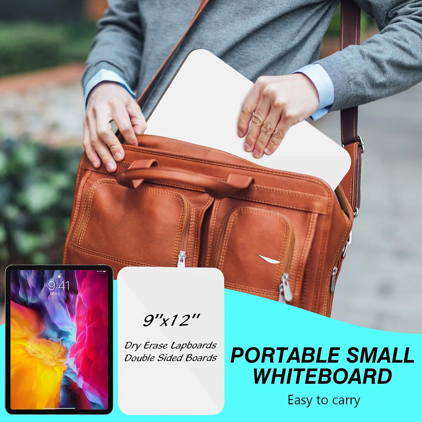 12 Pack Small White Board Dry Erase Boards Classroom Teachers Pack Mini White Boards 9" x12” Personal Whiteboards for School Students Supplies Lapboards l 12 Mini Erasers, 12 Makers Included (12)