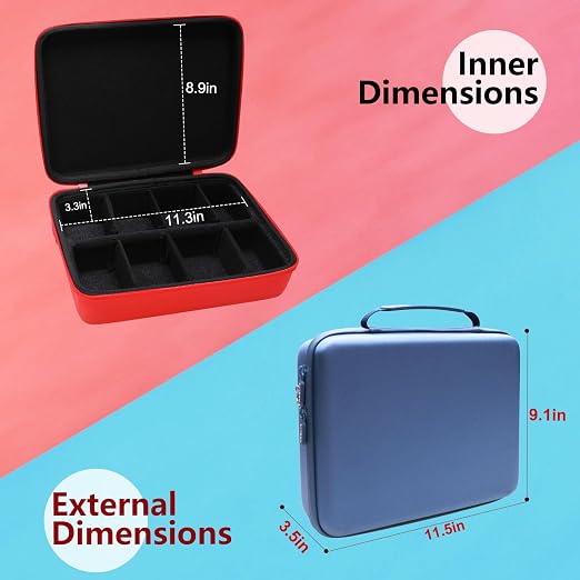 LTGEM Card Game Case Compatible with Cards Against Humanity/Magic the Gathering/UNO/Pokemen/Baseball/Football Cards 2500+, Trading Card Storage Box with 6 Dividers and Shoulder Strap, Black