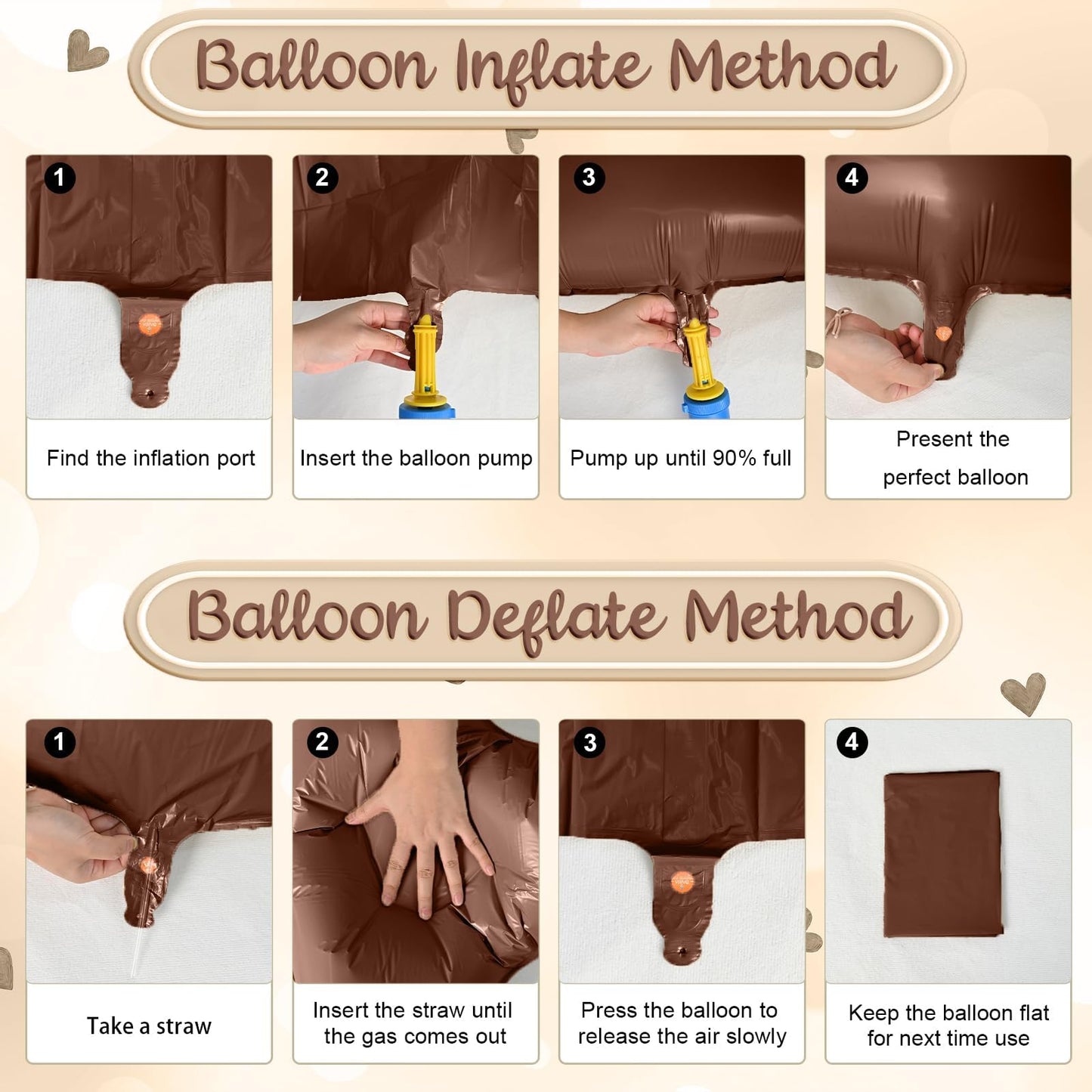 40 Inch Number 1 Balloon Decor, Cream Brown Foil Neutral Heart 1 Balloons with Taupe Star Helium Balloon for Girls Boys 1st Birthday Anniversary Baby Shower Party Boho Decoration Supplies