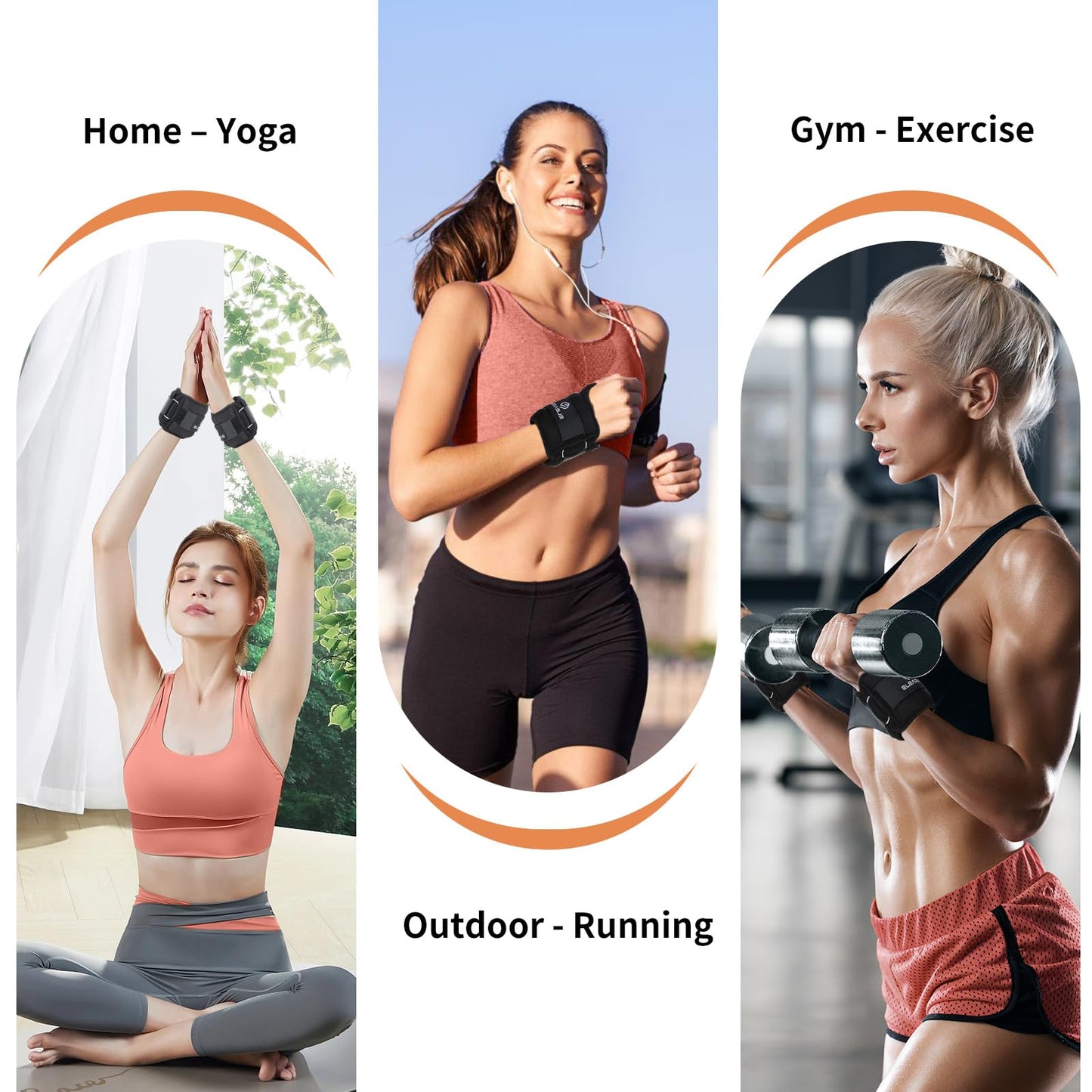 ELEAMY Wrist Weights with Thumb Loops Lock for Women & Men, 0.5lb*2/1lb*2/1.5lb*2/2lb*2/3lb*2,Premium Ice Silk Fabric,Comfortable & Tear Resistant for Walking,Running,Fitness and More(1.5lb*2 Black)